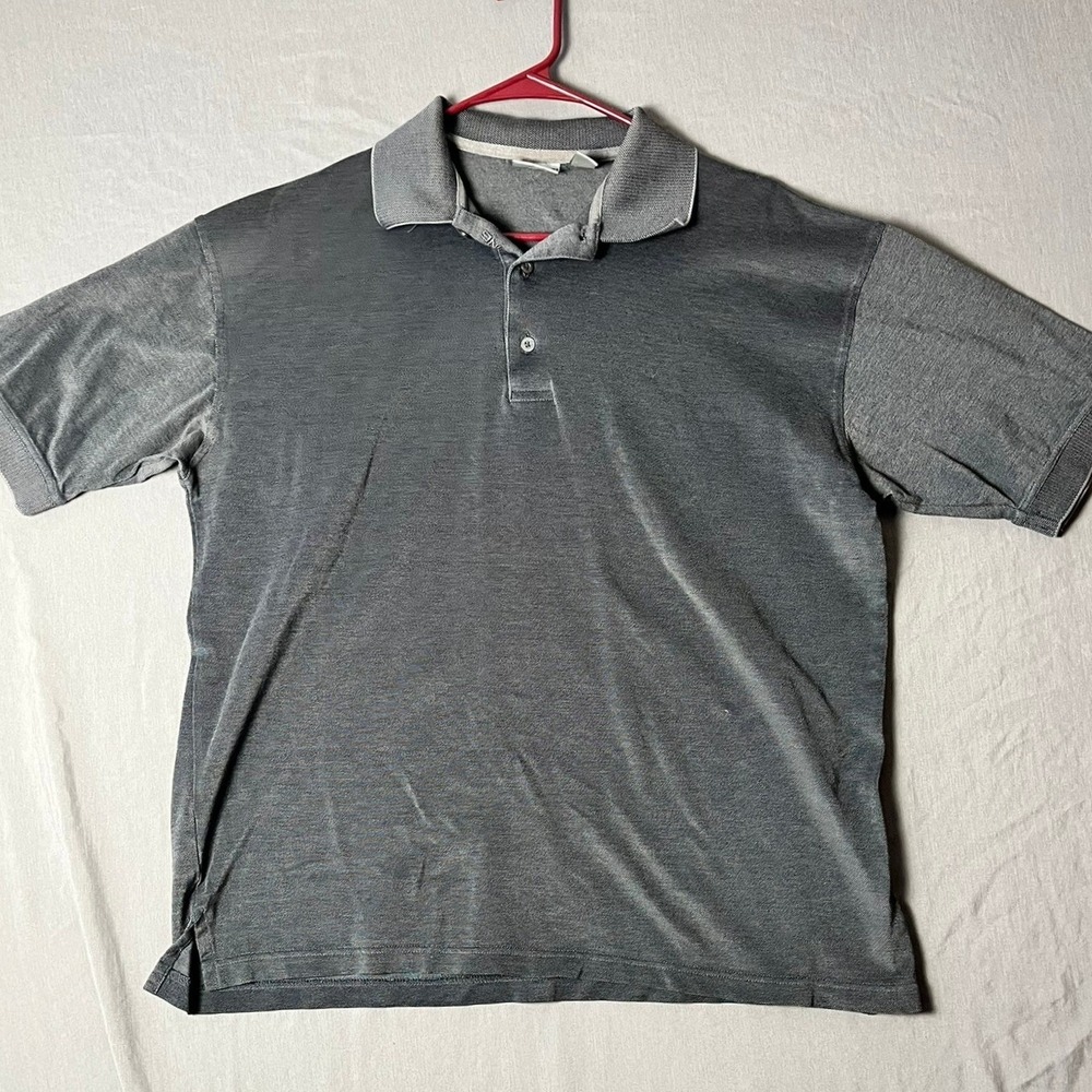 Ping‎ Polo Shirt Mens L Grey Short Sleeve Mercerized Combed Cotton EUC